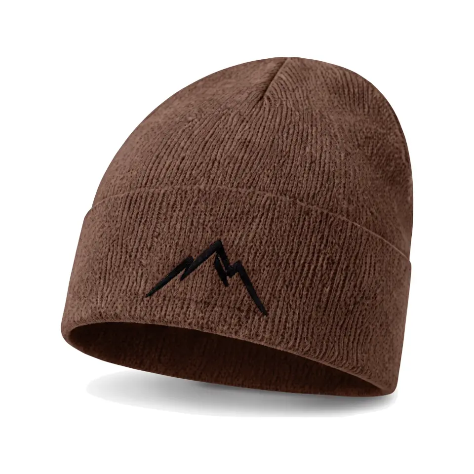 Col Rib beanie in Brown on a white background