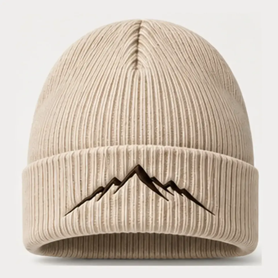 Alpine beanie in Beige on a white background