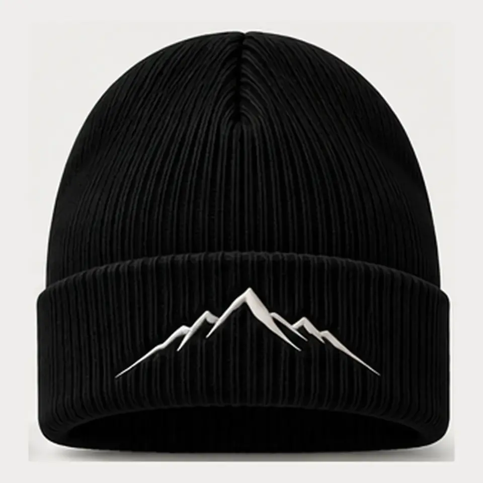 Alpine beanie in Black on a white background