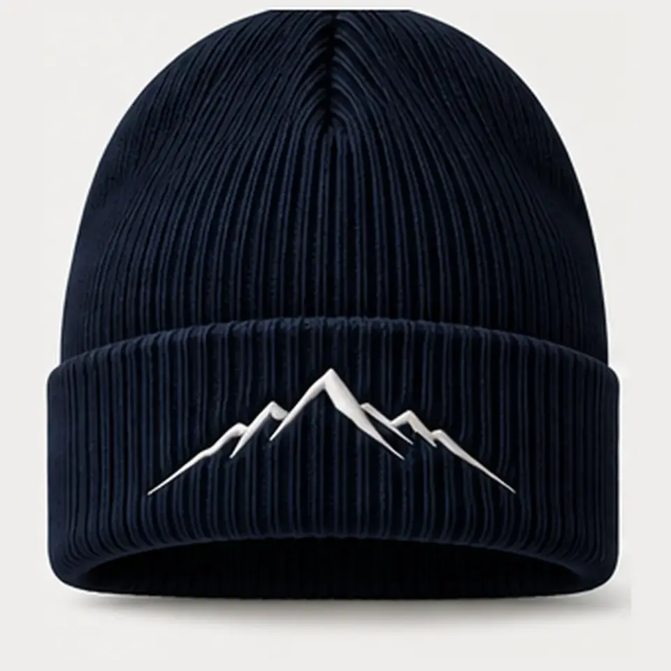 Alpine beanie in Navy on a white background