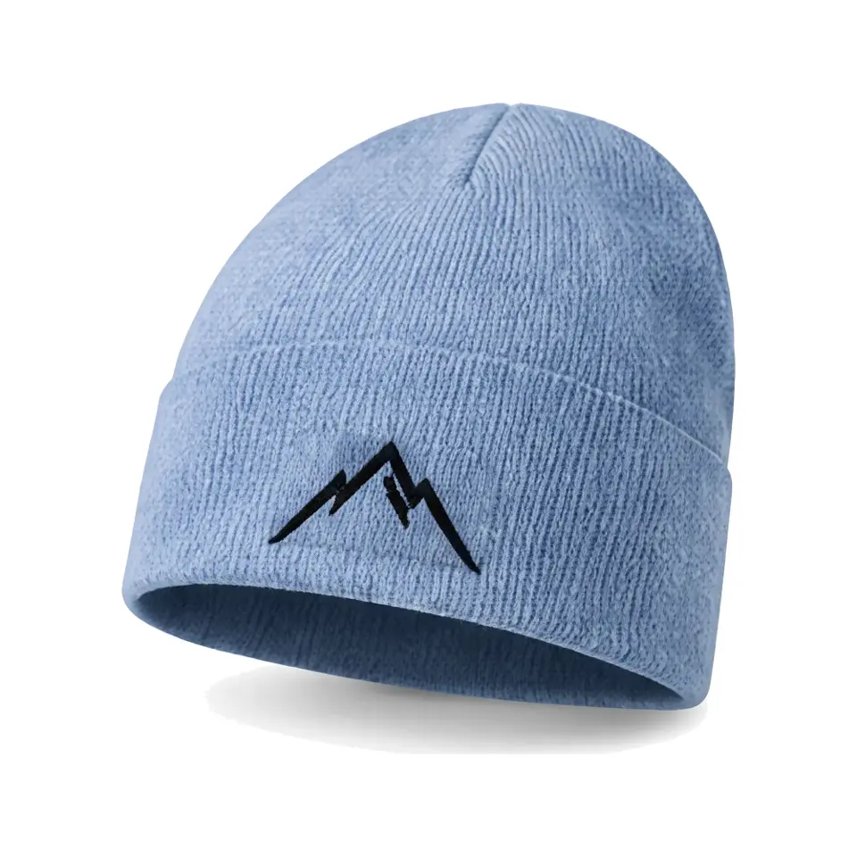 Col Rib beanie in Sky Blue on a white background