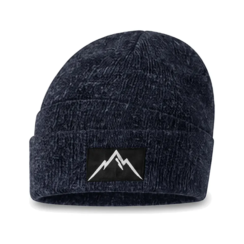 Crest beanie in Navy on a white background