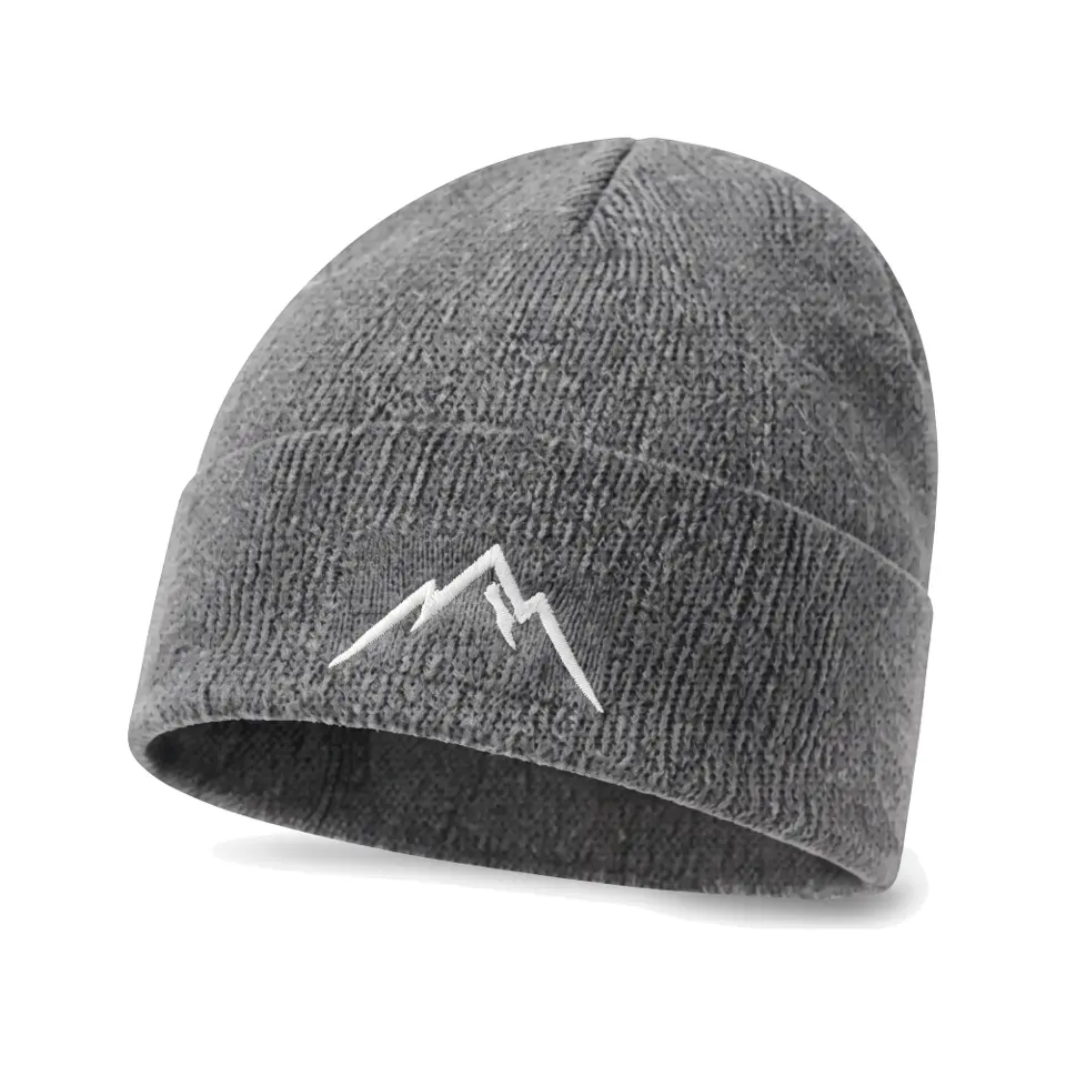 Col Rib beanie in Grey on a white background