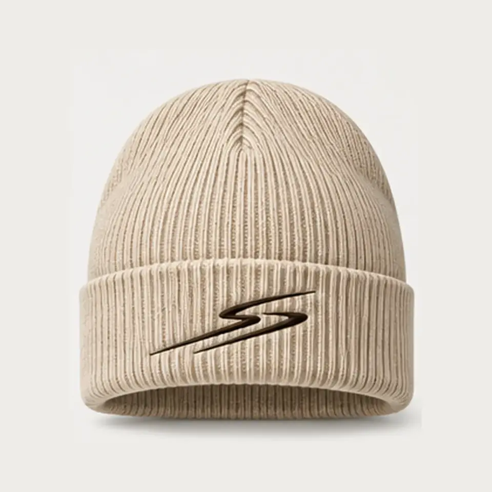 Drift beanie in Beige on a white background