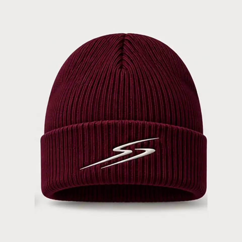 Drift beanie in Bordeaux on a white background
