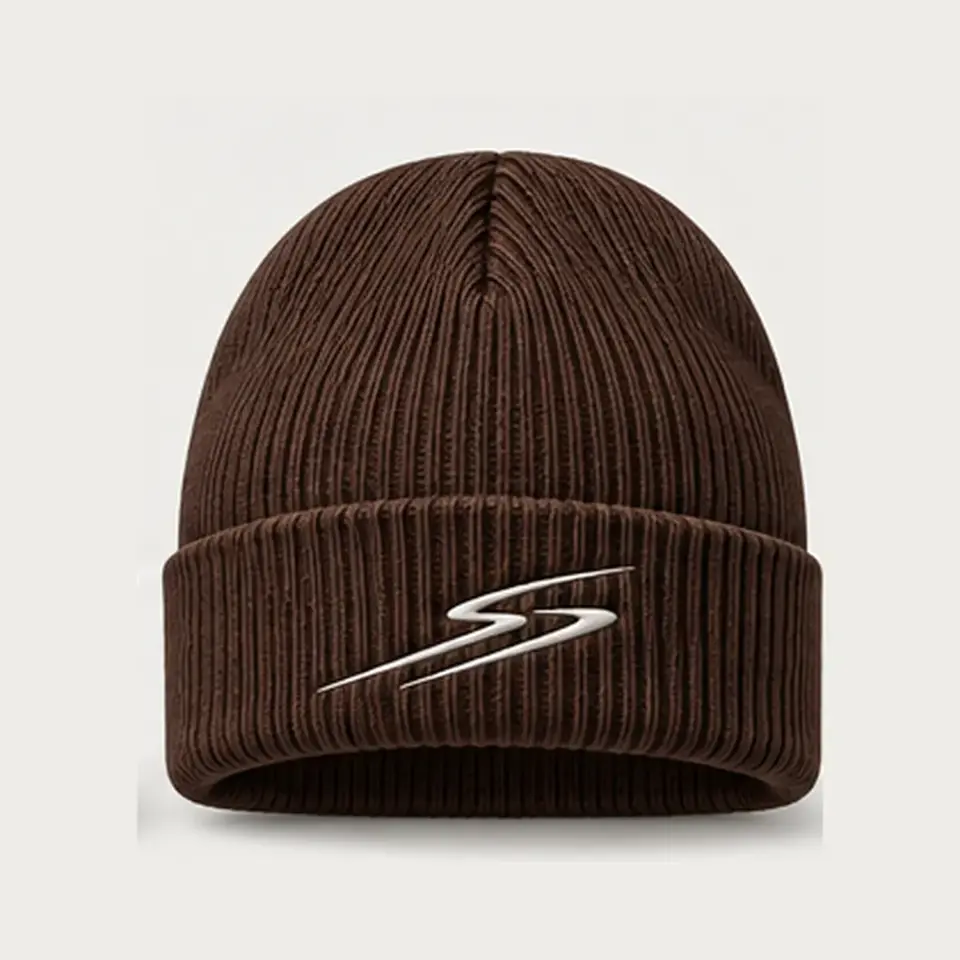 Drift beanie in Chocolate on a white background