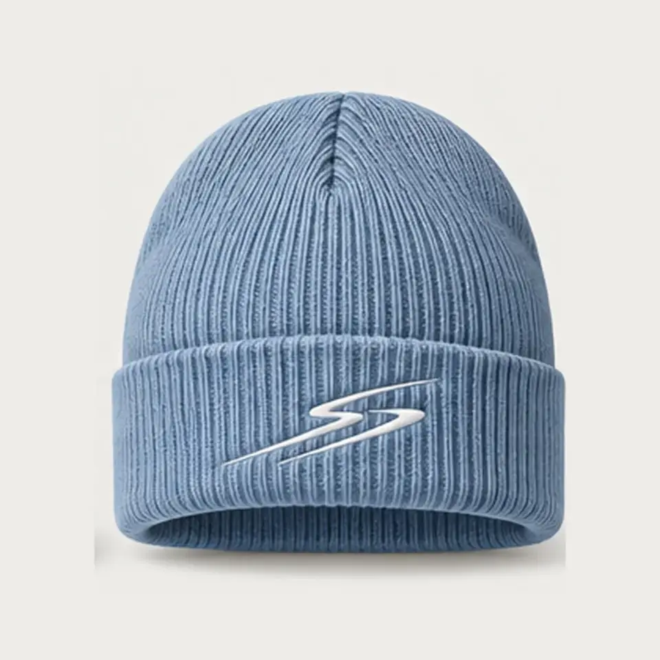 Drift beanie in Ice Blue on a white background