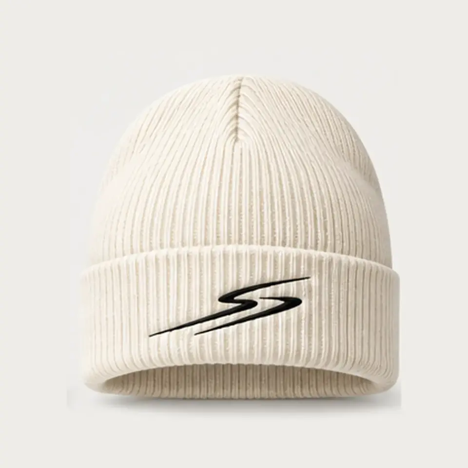 Drift beanie in Ivory on a white background