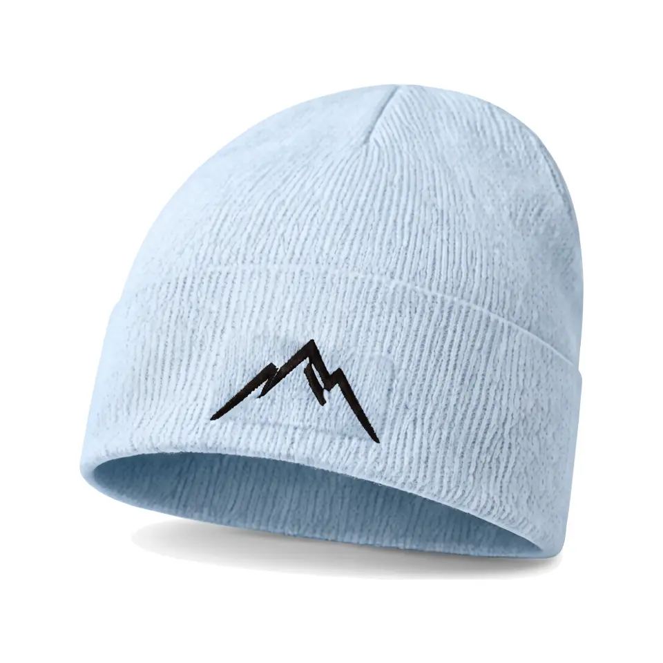 Col Rib beanie in Ice Blue on a white background