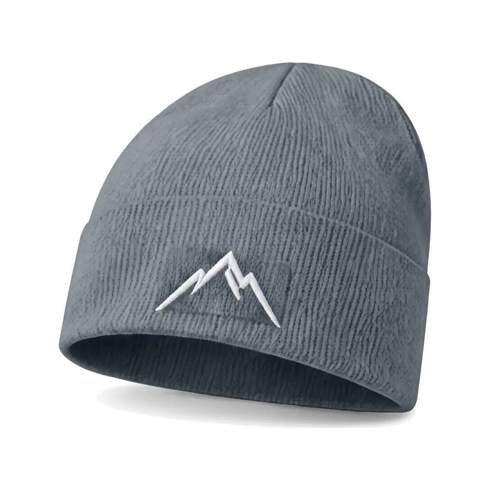 Col Rib beanie in Slate on a white background