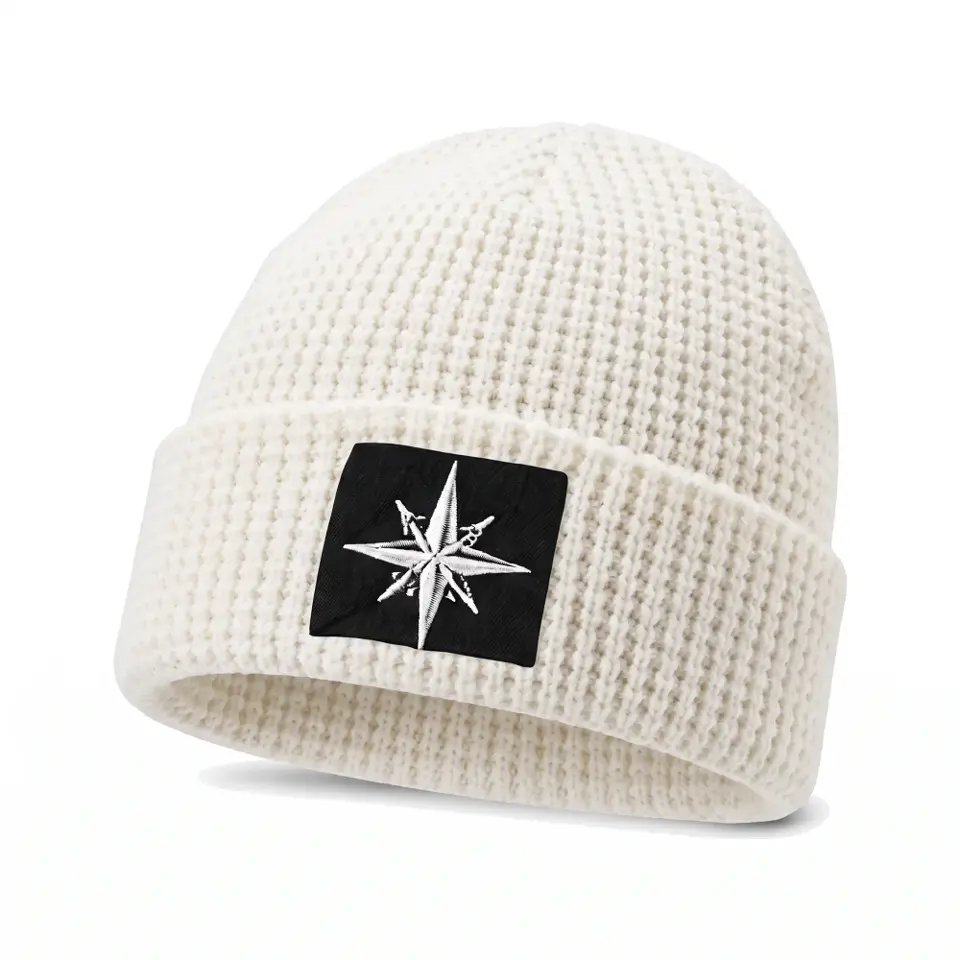 Summit beanie in White on a white background