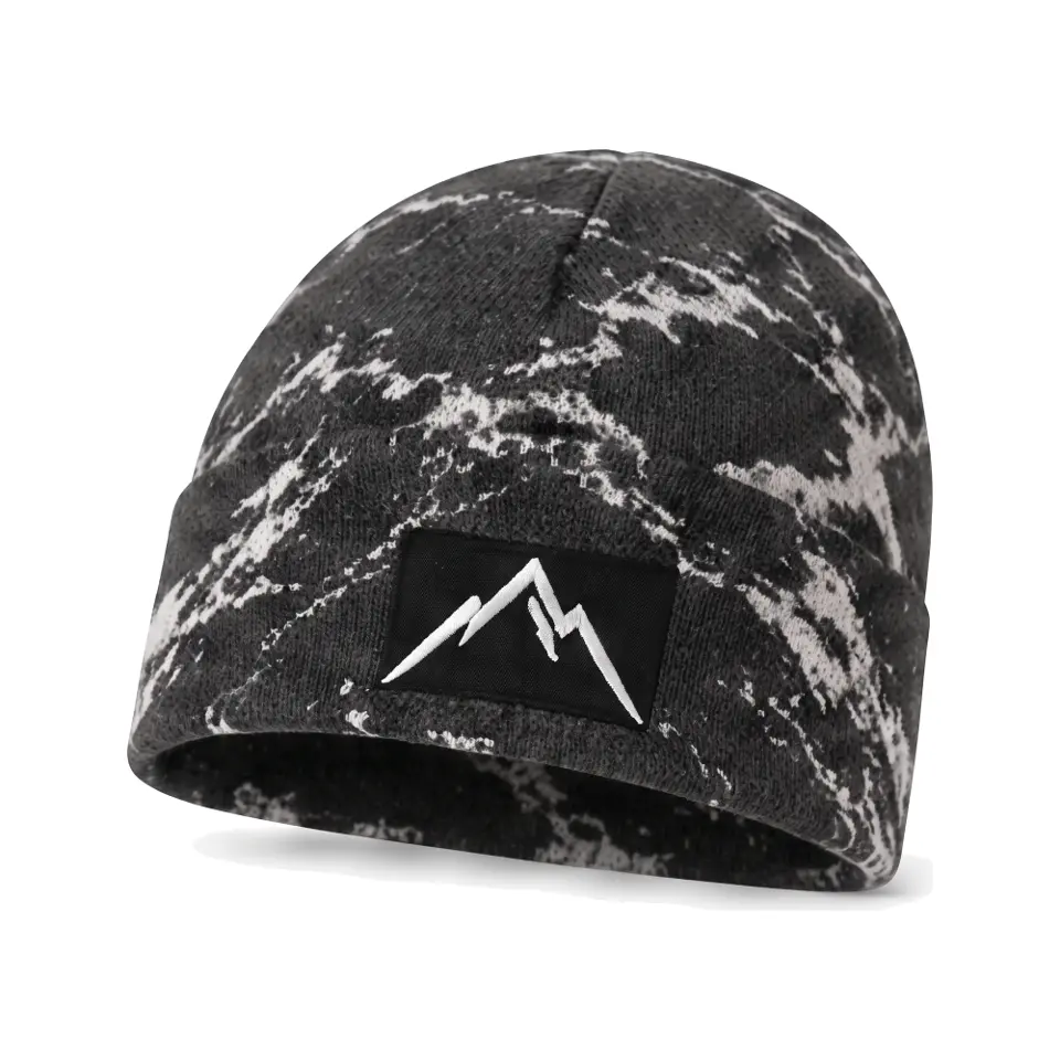 Refuge beanie in Grey Bold Marble on a white background