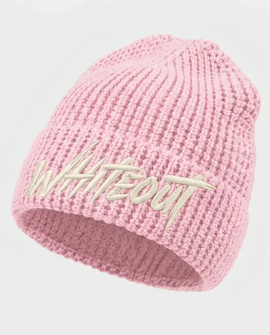 Waffle beanie in Blush Pink on a white background