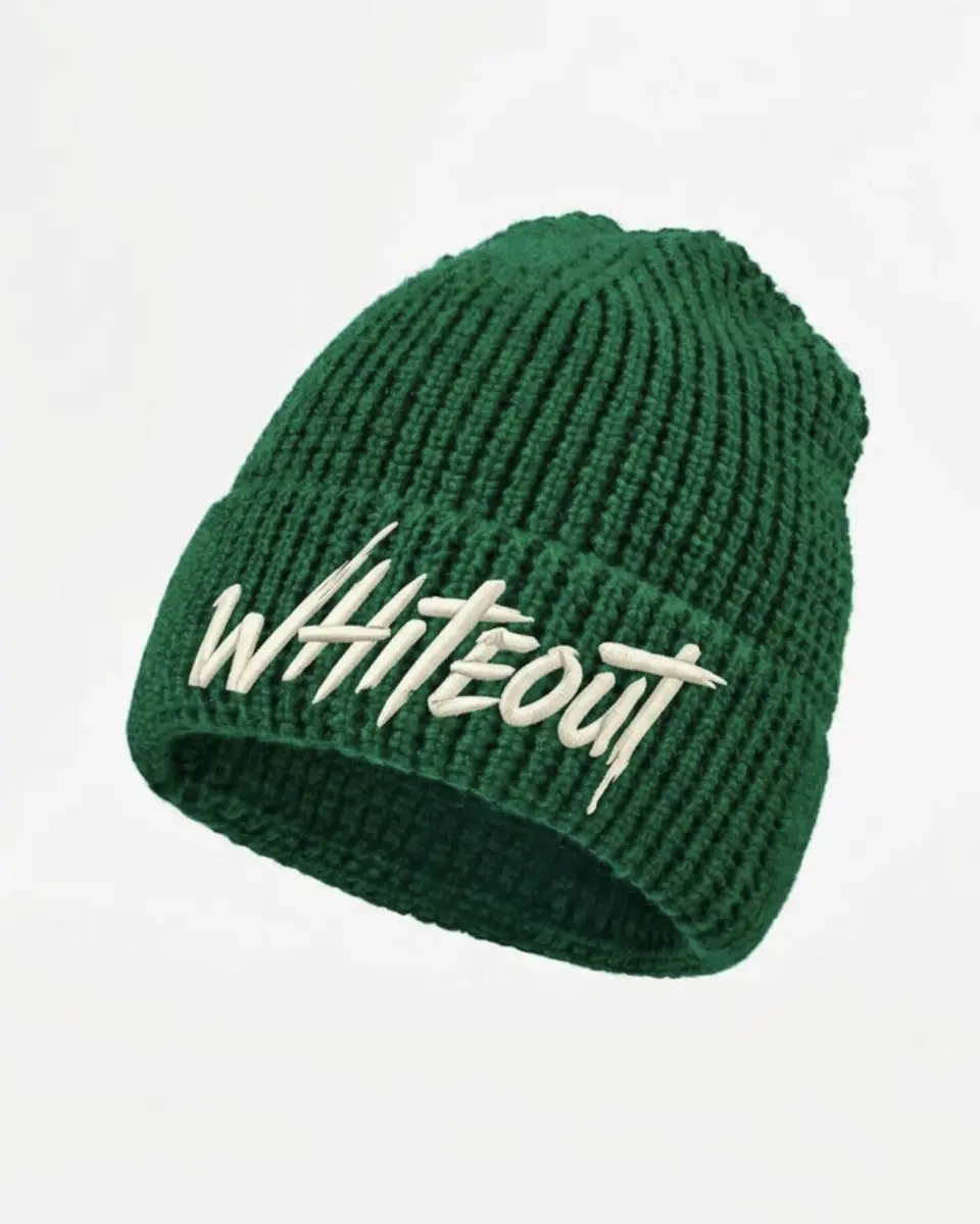 Waffle beanie in Green on a white background