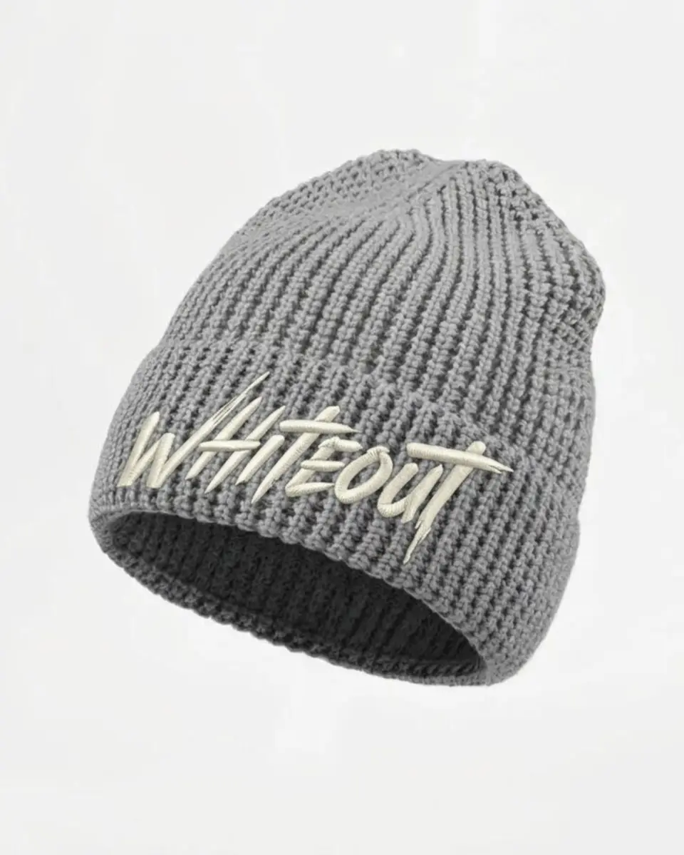 Waffle beanie in Grey on a white background