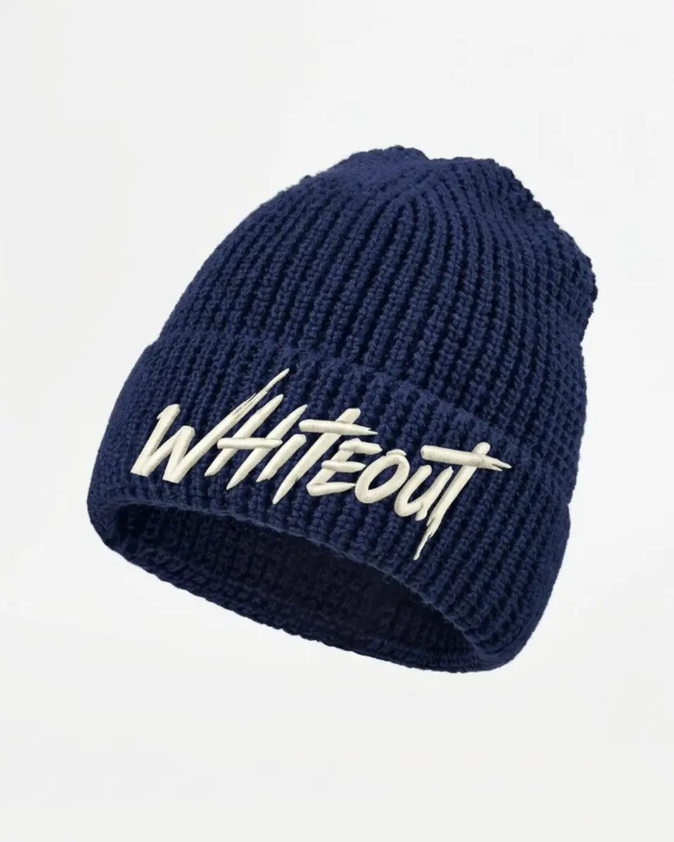 Waffle beanie in Navy on a white background