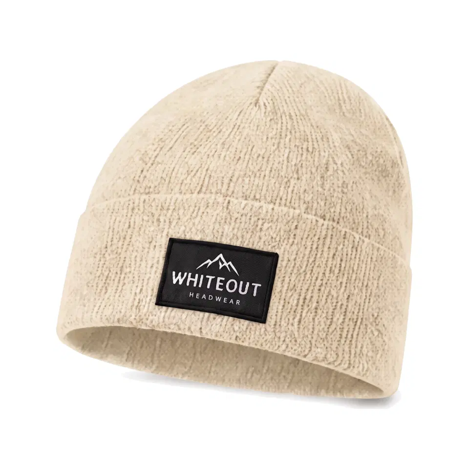 Zermatt beanie in Cream on a white background