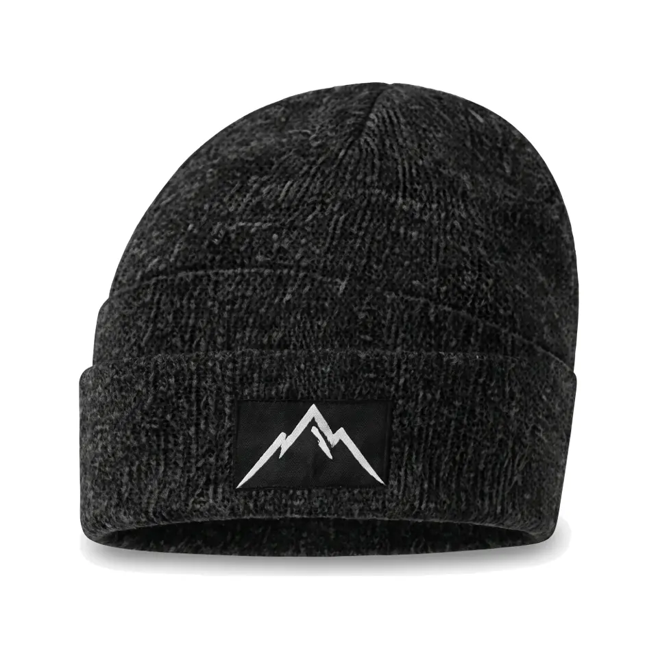 Crest beanie in Charcoal on a white background