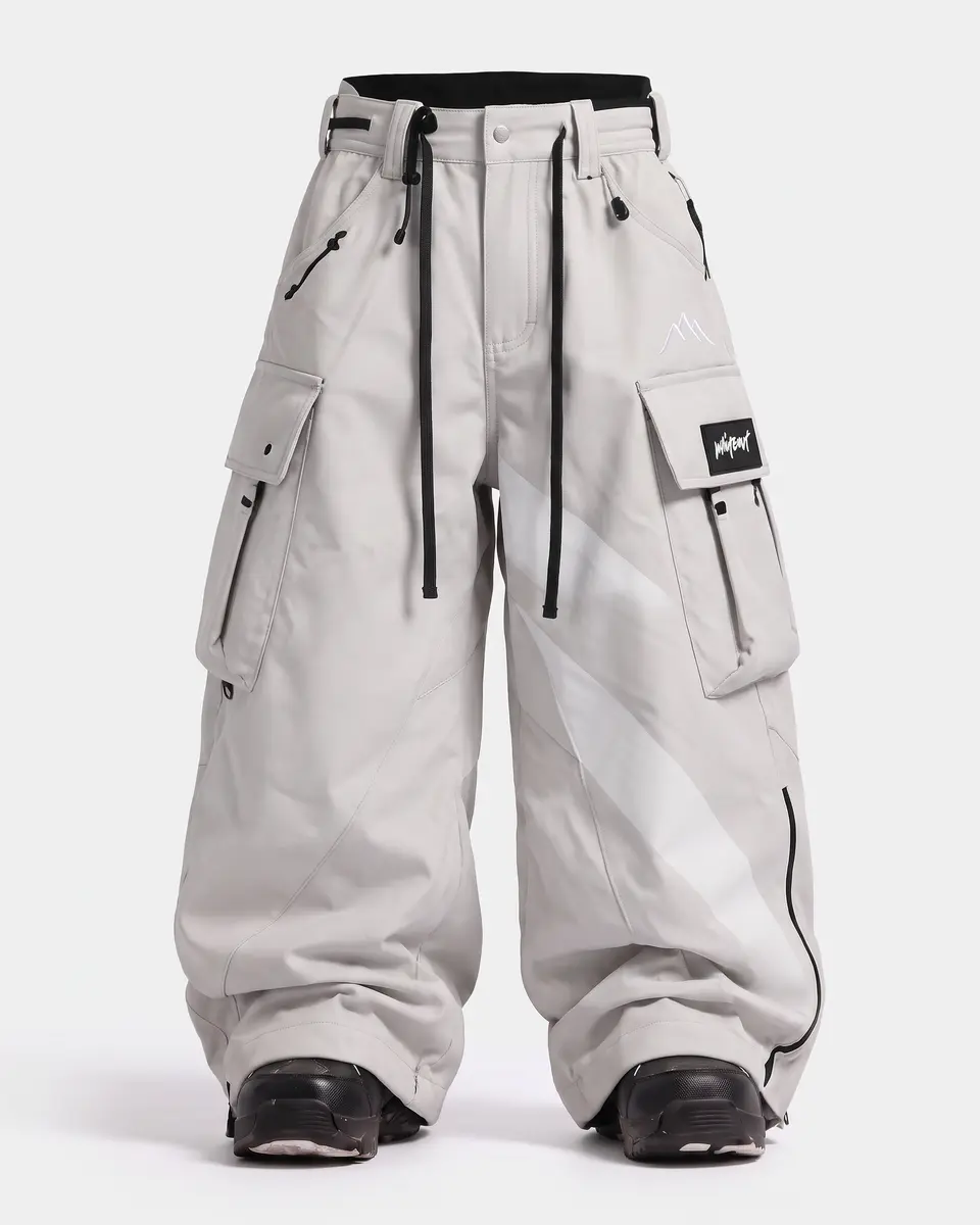 Alpine Stone snow pants in Stone Grey, front view concept render