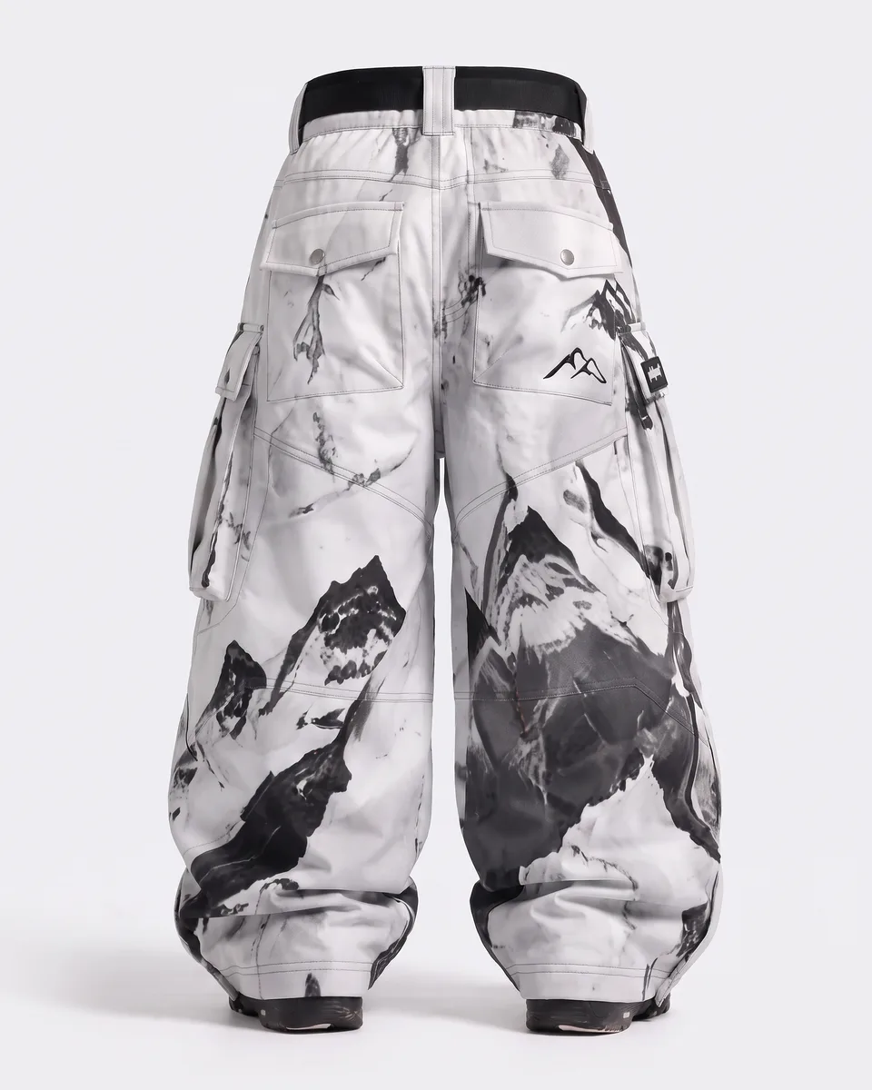 Alpine Storm White / Mountain Print: back studio view, concept render