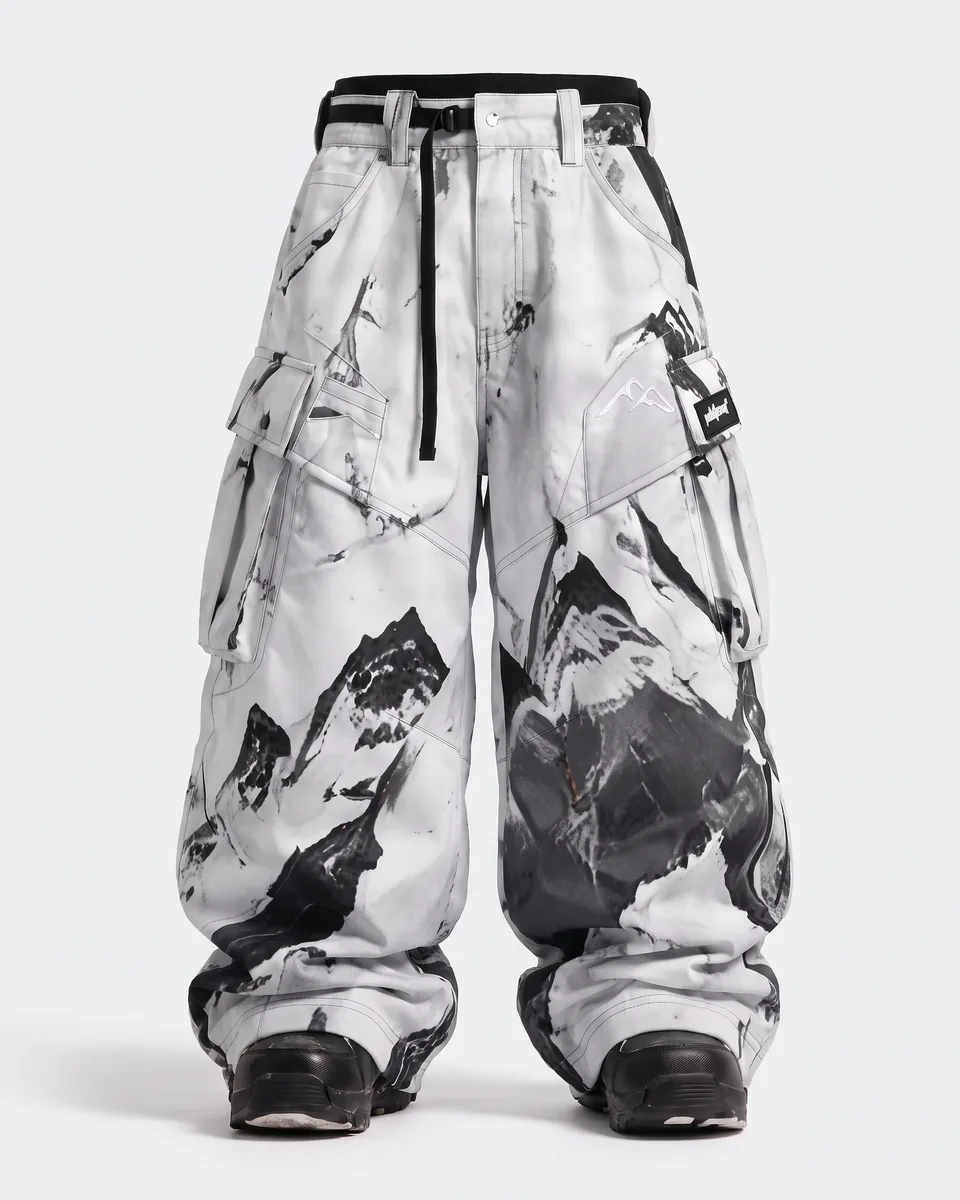 Alpine Storm White / Mountain Print: front studio view, concept render