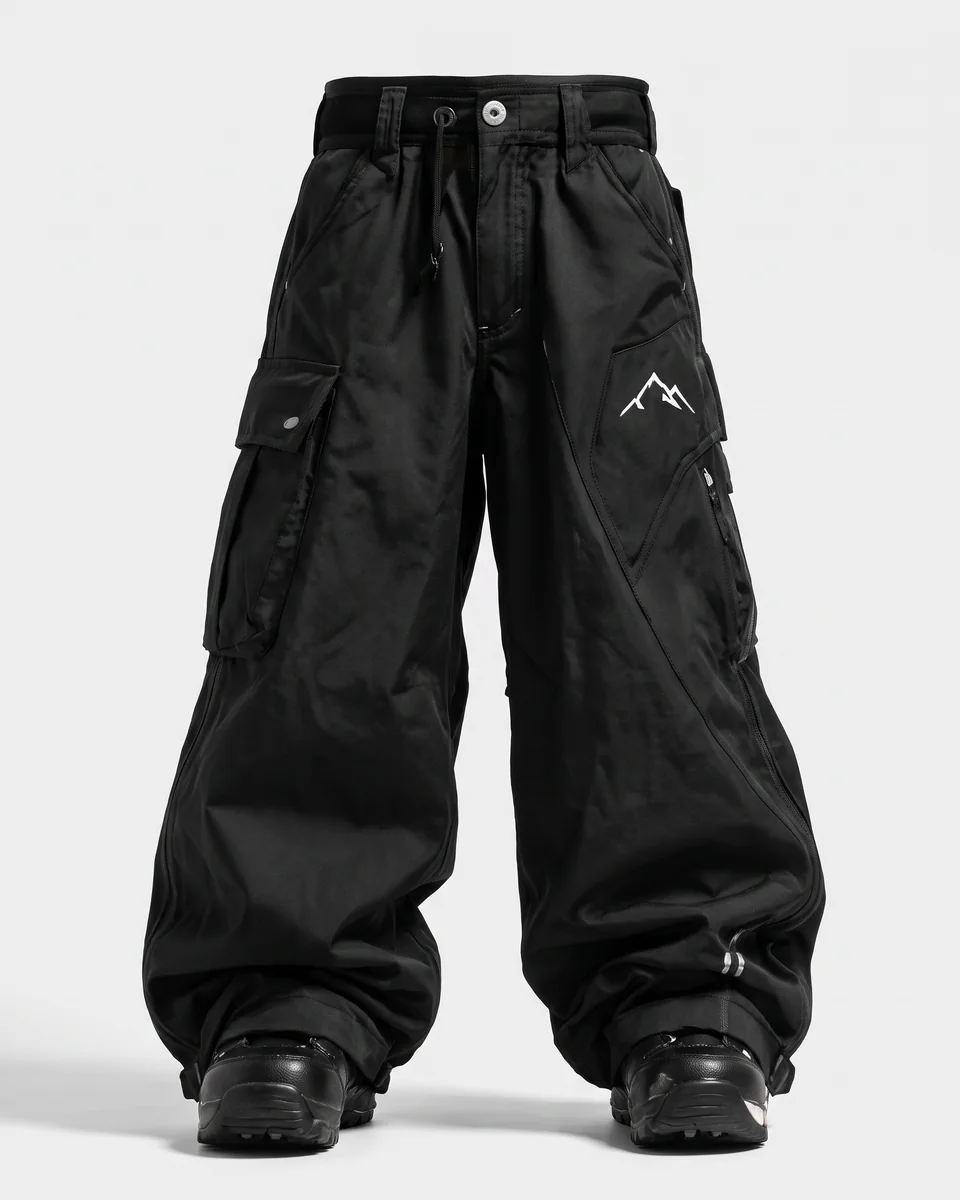 Apex snow pants in Black, front view concept render