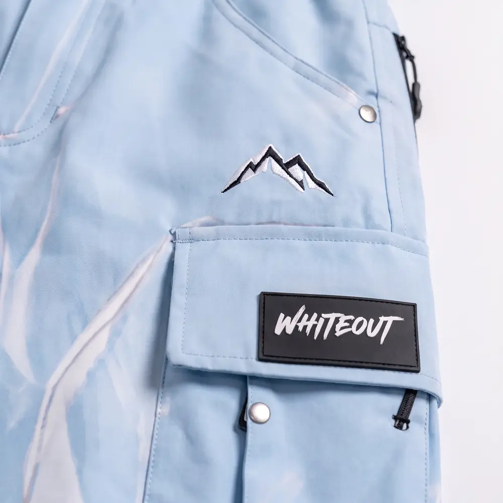 Baby Blue Aurora Baby Blue / White Swoosh: logo and embroidery close-up, concept render