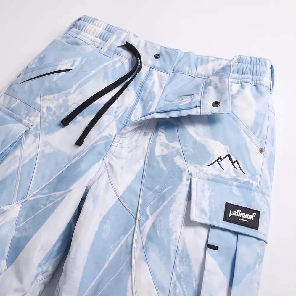 Baby Blue Frostbite Ice Blue / White Shards: fabric and construction close-up, concept render