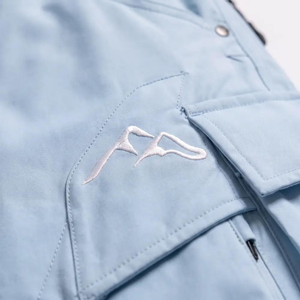 Basic Baby Blue Baby Blue: logo and embroidery close-up, concept render
