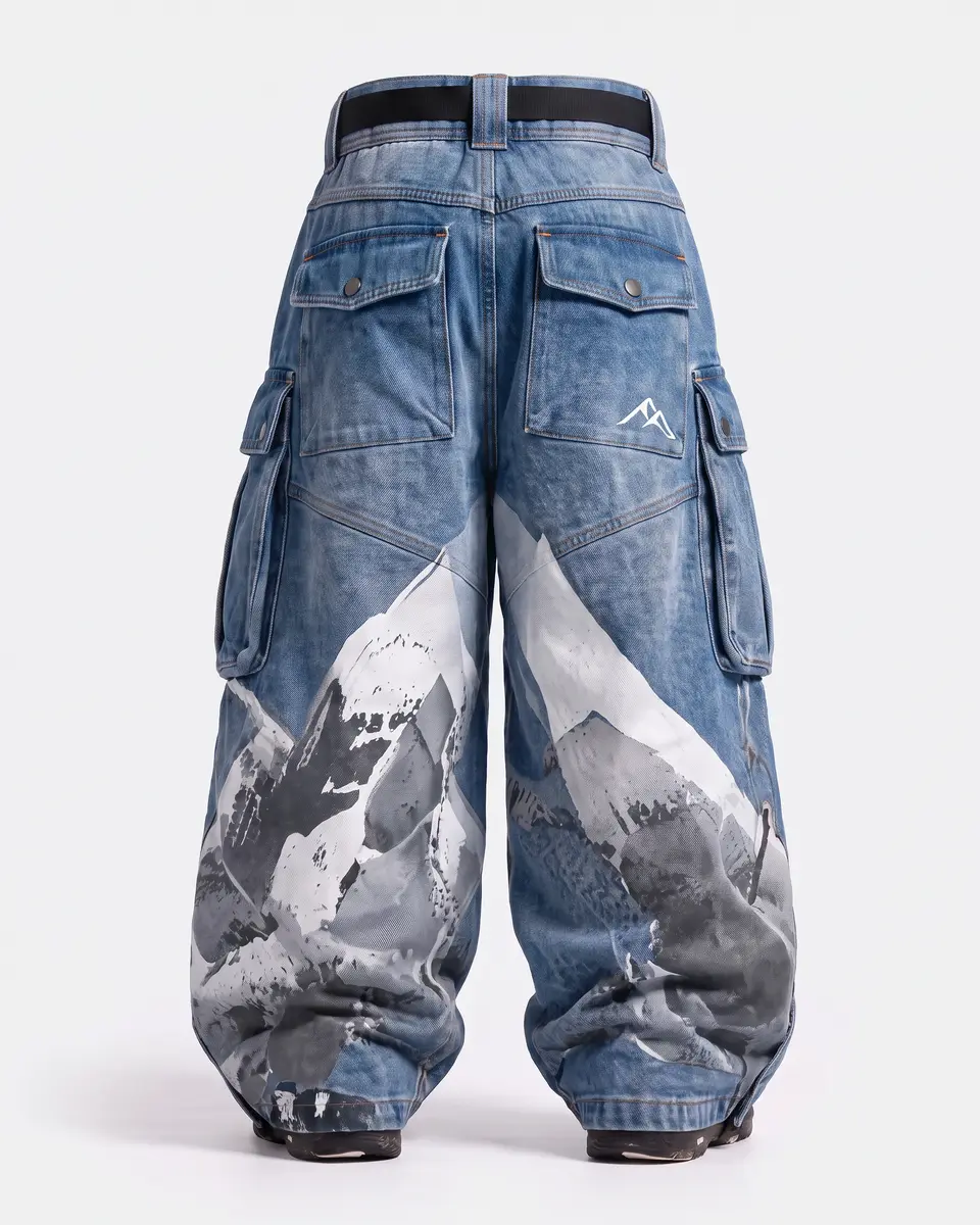 Denim Alpine Denim / Mountain Print: back studio view, concept render