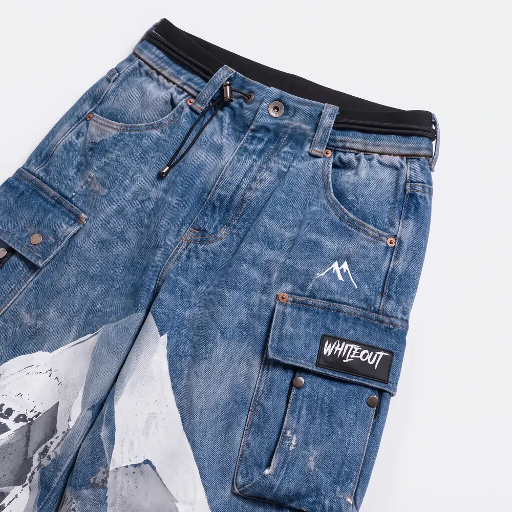 Denim Alpine Denim / Mountain Print: fabric and construction close-up, concept render