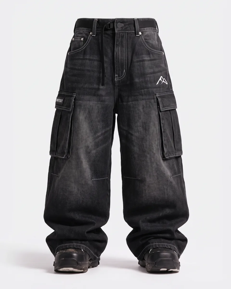 Denim Shadow Black Denim: front studio view, concept render