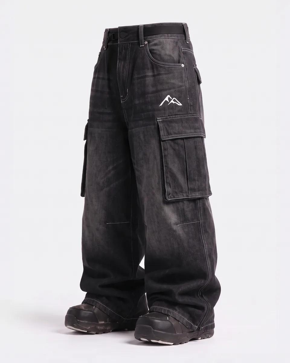 Denim Shadow Black Denim: side studio view, concept render