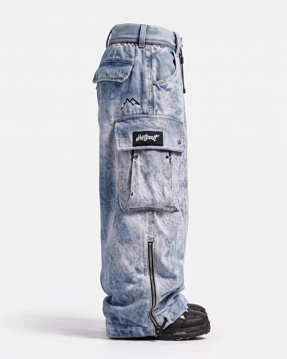 Denim Snow Wash Snow Wash: side studio view, concept render