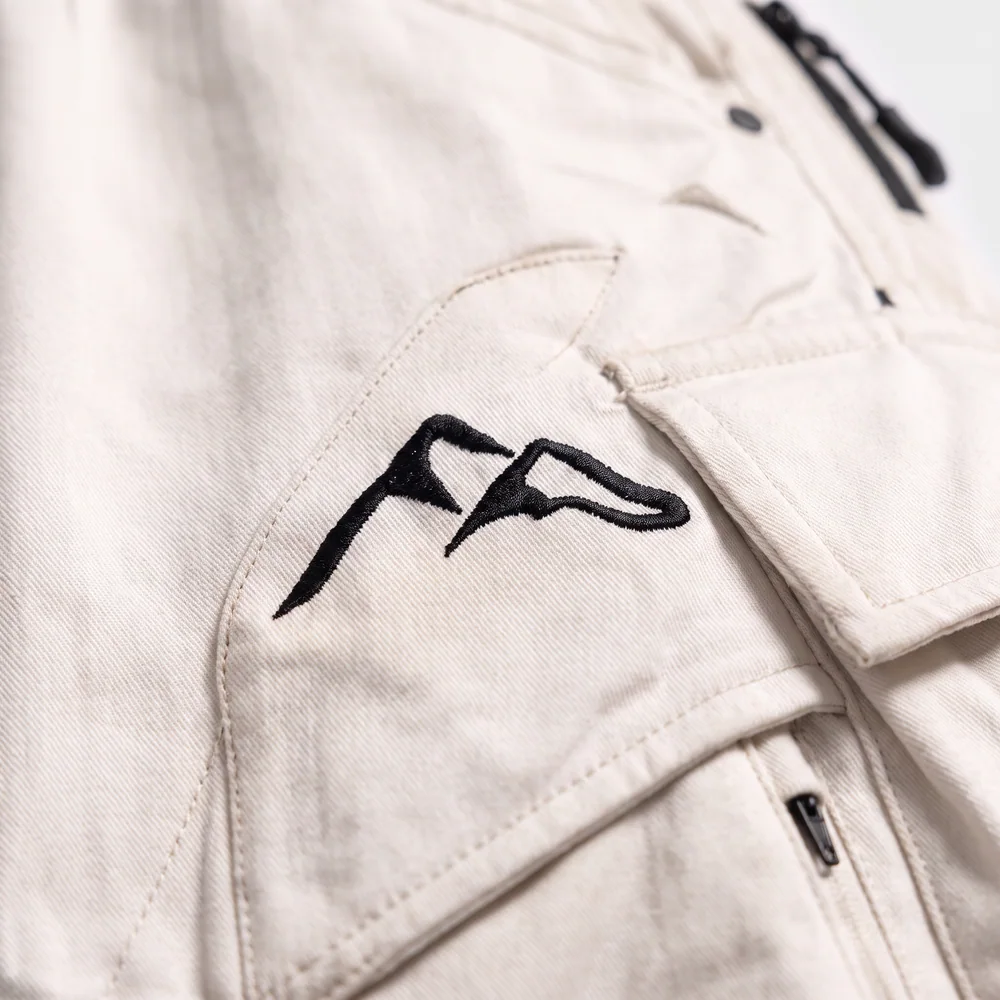 Glacier Bone: logo and embroidery close-up, concept render