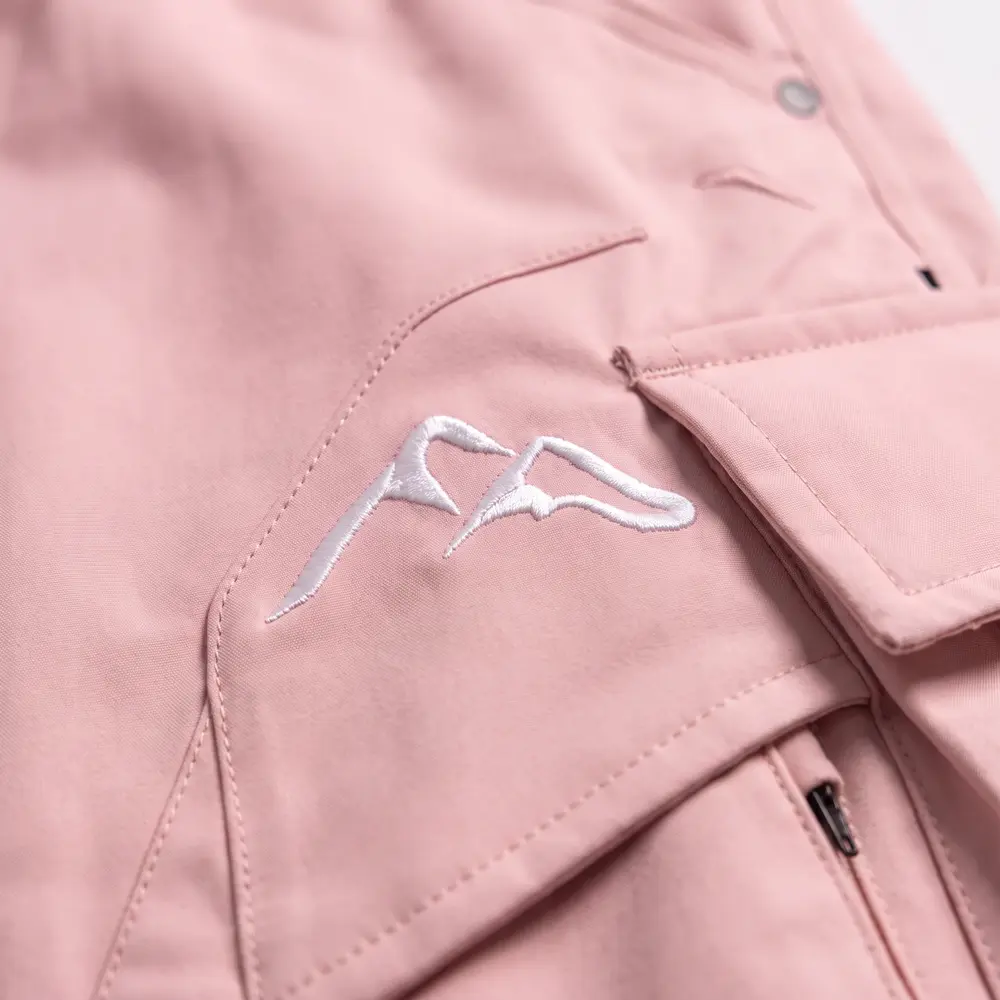 Basic Pink Pastel Pink: logo and embroidery close-up, concept render