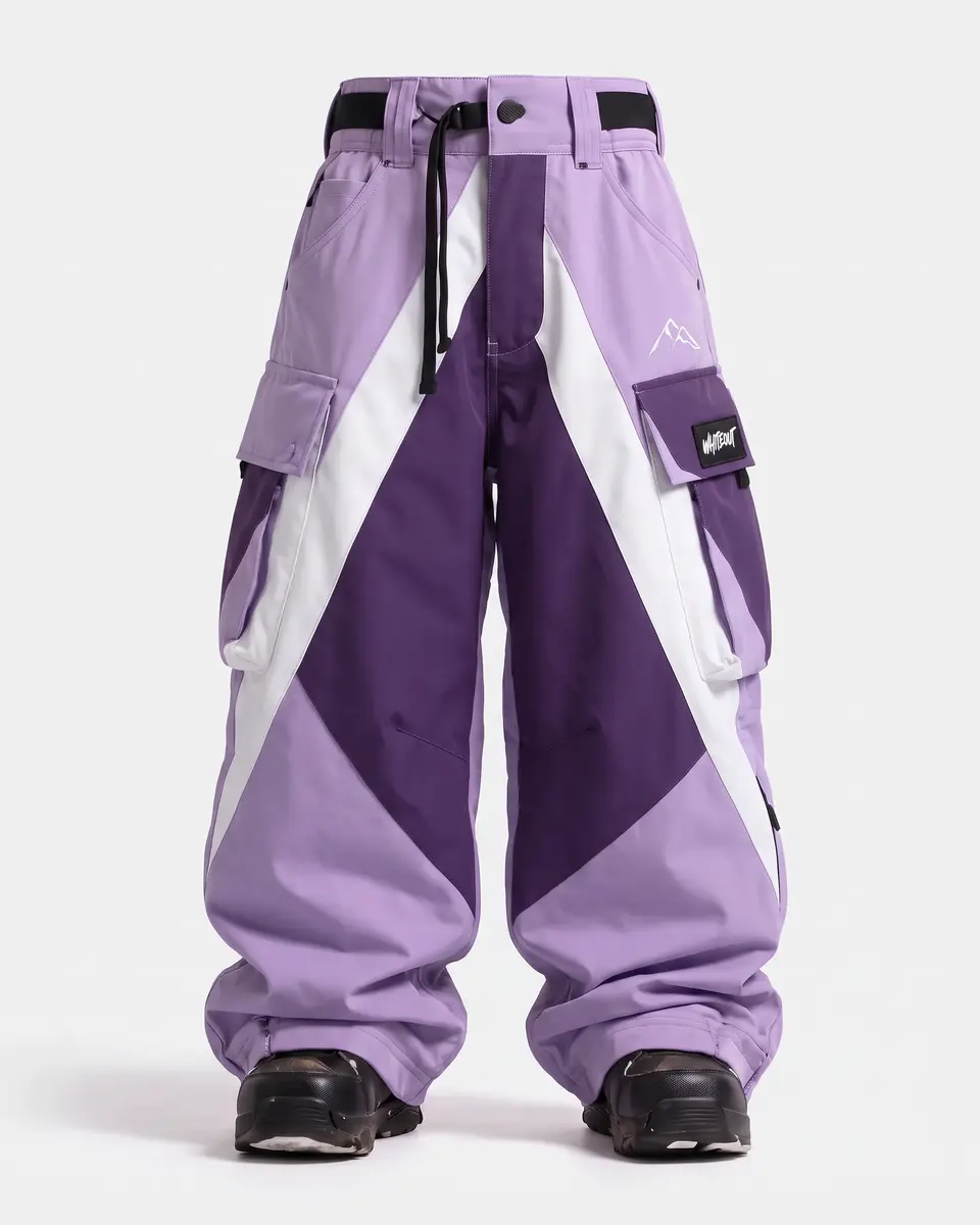 Purple Ascend snow pants in Lavender / Violet, front view concept render