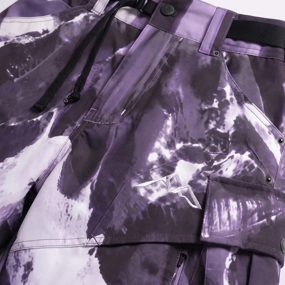 Purple Eclipse Black / Violet Marble: fabric and construction close-up, concept render