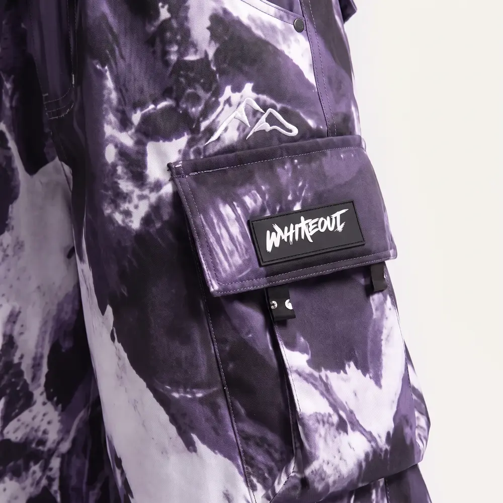 Purple Eclipse Black / Violet Marble: logo and embroidery close-up, concept render