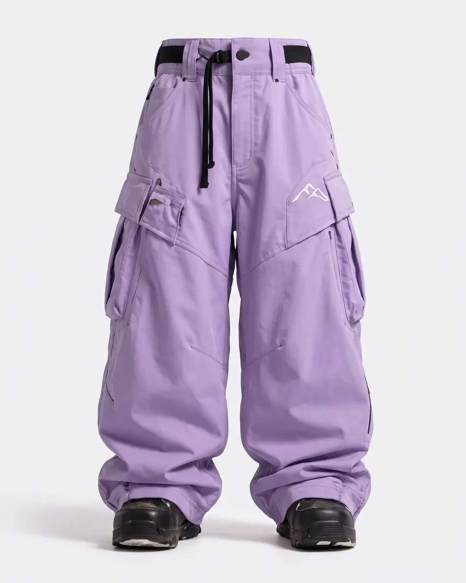 Basic Purple snow pants in Lavender, front view concept render