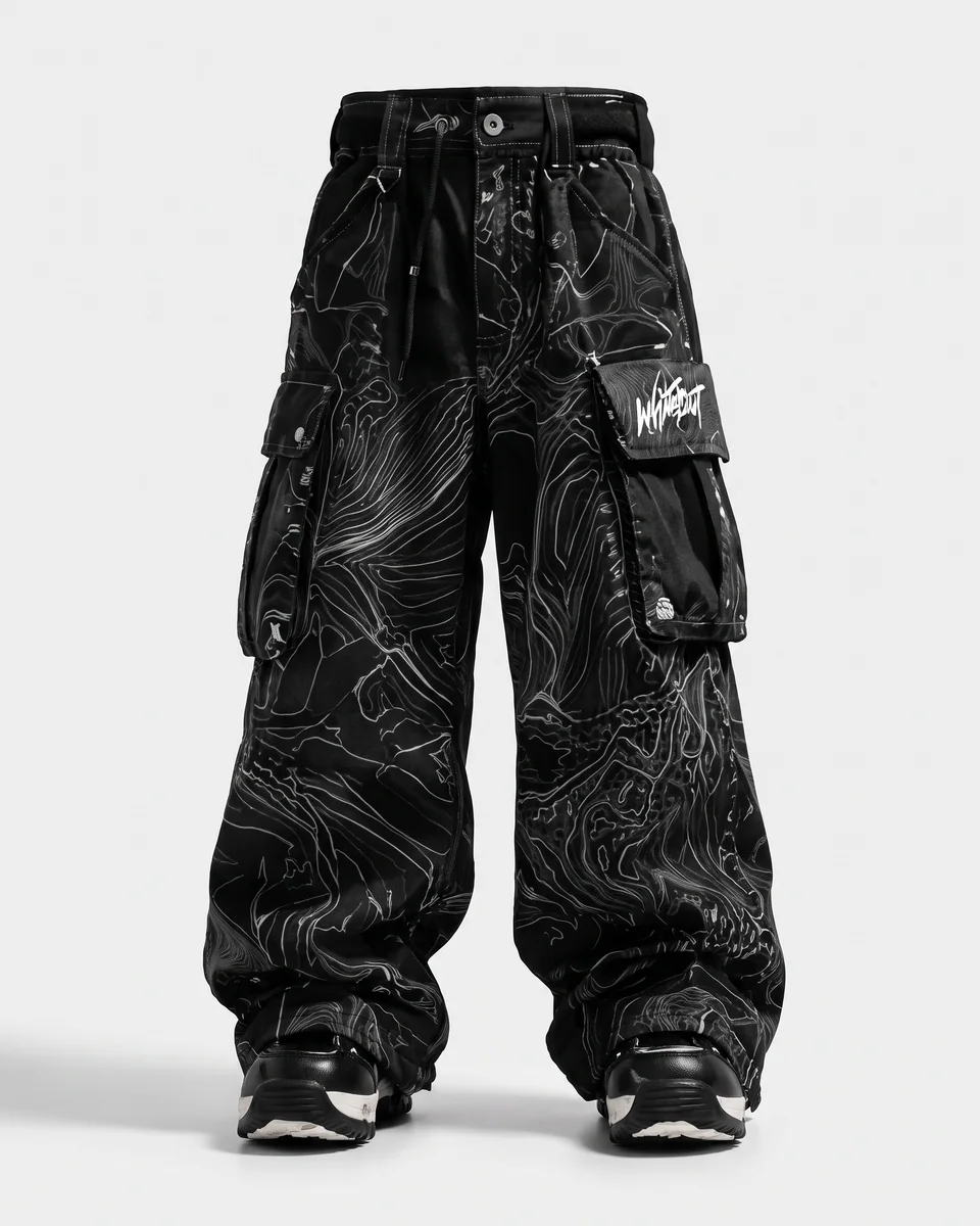 Ridgeline snow pants in Topo, front view concept render