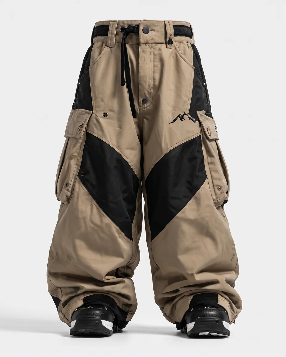 Terrain snow pants in Tan/Black, front view concept render