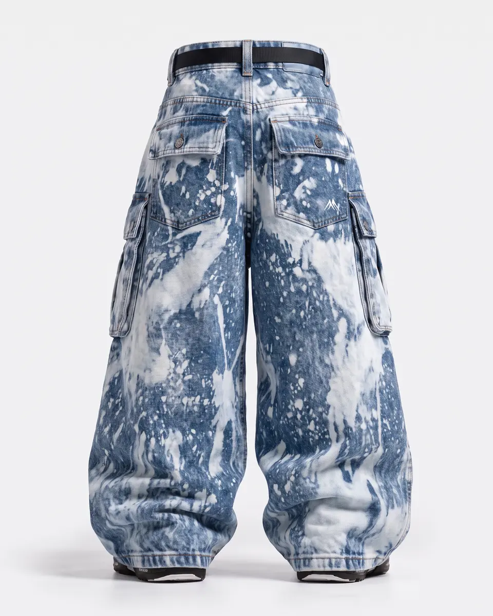 Washed Denim Acid Wash: back studio view, concept render